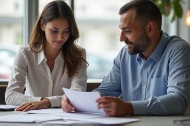 Man discussing car financing