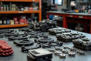 Auto parts on a shelf